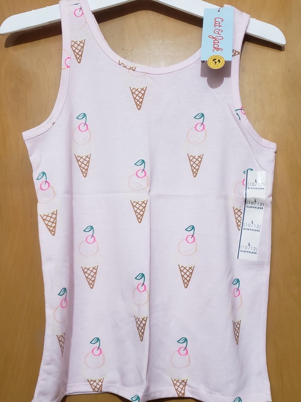 Cat & Jack Light Pink Ice Cream Cone Tank Top for Kids